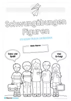 Vorschau - Arbeitsblätter - Schwungübungen: Figuren & Gesichter (10 Arbeitsblätter) - Seite 1