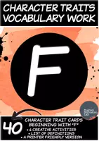 Προεπισκόπηση - Φύλλα εργασίας - Character Traits Vocabulary Work- Letter "F" - Εξώφυλλο