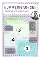 Vorschau - Stationenlernen - Stationsarbeit Schilder - Nummerierung von Stationen - Deckblatt