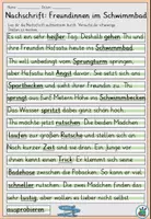 Vorschau - Arbeitsblätter - Nachschrift "Freundinnen im Schwimmbad" mit Knickdiktat und Lückentext DaZ / DaF / Deutsch - Seite 1
