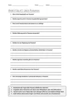 Vorschau - Arbeitsblätter - AB mit Fragen zum Thema "Panama" + Lösungsblatt - Deckblatt