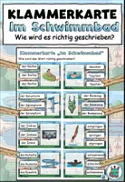 Aperçu - Jeux - Carte à agrafer Orthographe "Im Schwimmbad" Allemand / Deutsch - Page de couverture