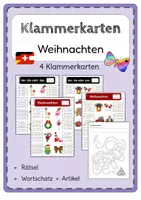 Vorschau - Interaktives Material - Klammerkarten Weihnachten DaF/ DaZ + Rätsel - Deckblatt