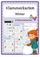 Vorschau - Fördermaterial/Inklusion - Klammerkarten Winter DaF/DaZ - Deckblatt