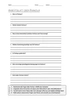 Vorschau - Arbeitsblätter - AB mit Fragen zum Thema "Parkour" + Lösungsblatt + Infografik - Deckblatt