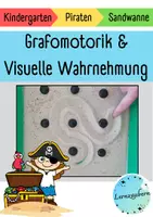 Vorschau - Stationenlernen - Grafomotorik und visuelle Wahrnehmung in der Sandwanne (Piraten) - Deckblatt