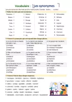 Aperçu - Feuilles d'exercices - Exercice de vocabulaire - Les synonymes - Page 3