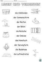Vista previa - Hojas de trabajo - Leer y conectar "Im Schwimmbad" Verano - Alemán / Deutsch - página 2