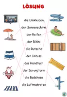 Vista previa - Hojas de trabajo - Leer y conectar "Im Schwimmbad" Verano - Alemán / Deutsch - página 3