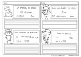 Aperçu - Feuilles d'exercices - Phrases secouées: Été - Page 1