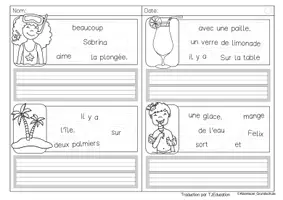 Aperçu - Feuilles d'exercices - Phrases secouées: Été - Page 2