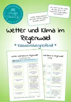 Vorschau - Arbeitsblätter - Wetter und Klima im Regenwald: Zuordnungs-Quiz - Deckblatt
