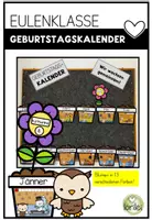 Vorschau - Poster - Geburtstagskalender - Grundschule – Eulenklasse - Deckblatt