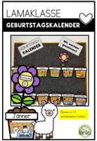 Vorschau - Poster - Geburtstagskalender – Grundschule - Lamaklasse - Deckblatt