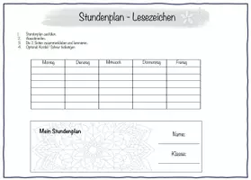 Vorschau - Mal- und Bastelvorlagen - Stundenplan als Lesezeichen (Klasse 5 -10) - Seite 2