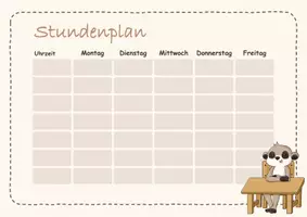 Vorschau - Mal- und Bastelvorlagen - Stundenpläne Erdmännchen - Seite 1