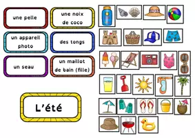 Aperçu - Feuilles d'exercices - Mur de mots sur l’été, exercices vocabulaire + cadeau - Page de couverture