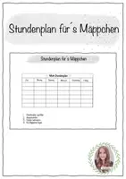 Vorschau - Mal- und Bastelvorlagen - Stundenplan fürs Mäppchen - Deckblatt