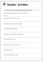 Vorschau - Arbeitsblätter - Satzglieder Prädikat / Arbeitsblätter / Deutsch - Seite 1
