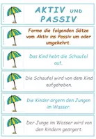 Vorschau - Aufgabenkarten - Sommer: Aktiv und Passiv - Übungskarten - Seite 1