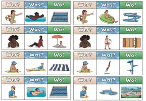 Vorschau - Arbeitsblätter - Lerntablett "Was machen die Leute im Schwimmbad?" zweifach differenziert - DaZ / DaF / Deutsch - Seite 3