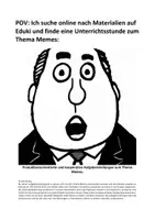 Vorschau - Stundenentwürfe - Memes verstehen und bewerten: Eine kritische Betrachtung des Phänomens - Deckblatt