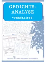 Vorschau - Arbeitsblätter - Deutsch: Checkliste Gedichtanalyse - Deckblatt