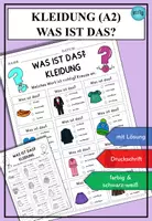 Vorschau - Arbeitsblätter - Kleidung Übung: Was ist das? Daz DaF A2 - Deckblatt