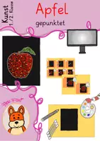 Vorschau - Mal- und Bastelvorlagen - Apfel - gepunktet - Herbst Klasse 1, 2 - Deckblatt