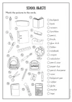 Vista previa - Hojas de trabajo - School objects: vocabulary activity (inglés) - página 1
