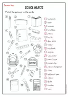 Vista previa - Hojas de trabajo - School objects: vocabulary activity (inglés) - página 2