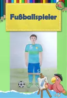 Vorschau - Mal- und Bastelvorlagen - Kunst Grundschule, Fußballspieler zeichnen, Fußball, Trikot, fertige Kunststunde - Deckblatt