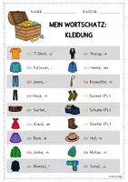Vorschau - Arbeitsblätter - Kleidung Wörterliste DaZ DaF A1 - inkl. Plural - Seite 2