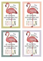 Vorschau - Mal- und Bastelvorlagen - Feriengruß Brause - Feriengeschenk Sommerferien Flamingo Geschenk - Seite 2