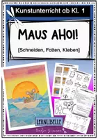 Vorschau - Mal- und Bastelvorlagen - Kunstidee: Maus Ahoi! - Kunstunterricht im Sommer - Grundschule Klasse 1 bis 4 - Deckblatt