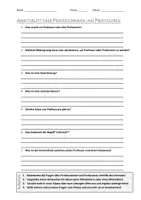 Vorschau - Arbeitsblätter - AB mit Fragen zum Thema "Professorinnen und Professoren" + Lösungsblatt - Deckblatt