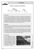 Vorschau - Arbeitsblätter - Die Alpen | Sachunterricht Grundschule Erdkunde Klasse 3-4 | Gletscher, Tourismus, Alpenpässe | Arbeitsblätter Kopiervorlagen Freiarbeit mit Lösungen - Seite 1