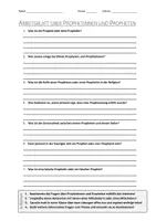 Vorschau - Arbeitsblätter - AB mit Fragen zum Thema "Prophetinnen und Propheten" + Lösungsblatt + Mindmap + Infografiken - Deckblatt