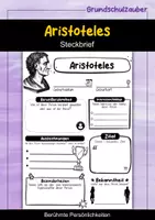 Vorschau - Arbeitsblätter - Aristoteles Steckbrief - Berühmte Persönlichkeiten - Deckblatt