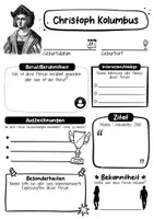 Vorschau - Arbeitsblätter - Christoph Kolumbus Steckbrief - Berühmte Persönlichkeiten - Seite 1