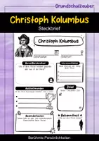 Vorschau - Arbeitsblätter - Christoph Kolumbus Steckbrief - Berühmte Persönlichkeiten - Deckblatt
