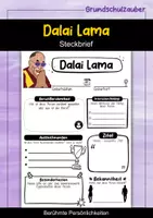 Vorschau - Arbeitsblätter - Dalai Lama Steckbrief - Berühmte Persönlichkeiten - Deckblatt