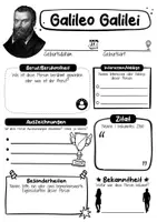 Vorschau - Arbeitsblätter - Galileo Galilei Steckbrief - Berühmte Persönlichkeiten - Seite 1