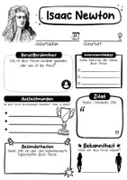 Vorschau - Arbeitsblätter - Isaac Newton Steckbrief - Berühmte Persönlichkeiten - Seite 1