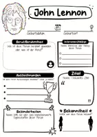 Vorschau - Arbeitsblätter - John Lennon Steckbrief - Berühmte Persönlichkeiten - Seite 1