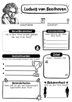 Vorschau - Arbeitsblätter - Ludwig van Beethoven Steckbrief - Berühmte Persönlichkeiten - Seite 1