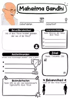 Vorschau - Arbeitsblätter - Mahatma Gandhi Steckbrief - Berühmte Persönlichkeiten - Seite 1