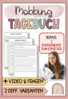 Vorschau - Stundenentwürfe - Mobbing Tagebuch - ein echter Mobbingfall - Deckblatt