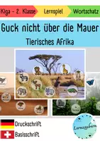 Vorschau - Spiele - Guck nicht über die Mauer: tierisches Afrika (Wortschatz) - Deckblatt