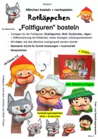 Vorschau - Mal- und Bastelvorlagen - Märchen basteln + nachspielen: "Rotkäppchen" (Faltfiguren) - Deckblatt